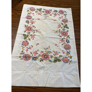 Fieldcrest vintage 42”x38” white pillowcase with pink blue flowers